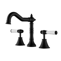 Clasico Vintage Basin Set Ceramic Handle in Matt Black - PCK90NZ04ALF-MB