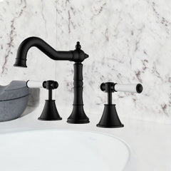 Clasico Vintage Basin Set Ceramic Handle in Matt Black - PCK90NZ04ALF-MB