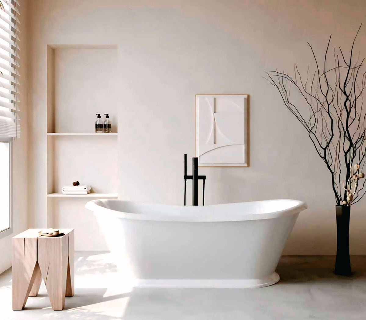 1700mm Hampton Matt White Freestanding Bath 5044-1700MW