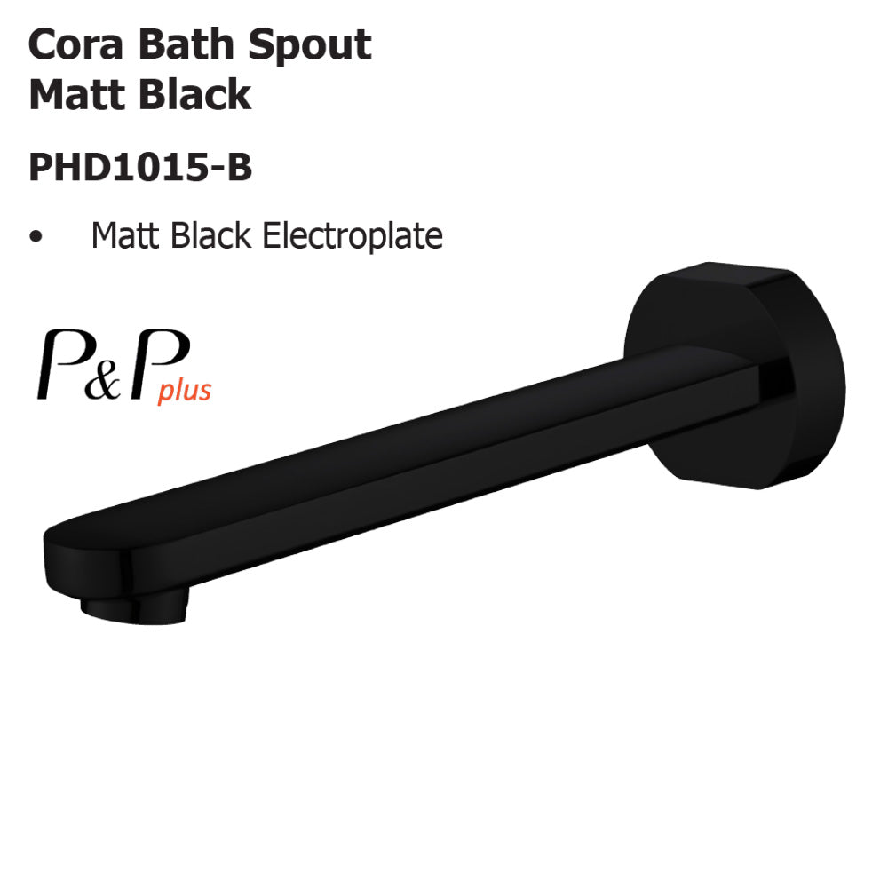 Cora Bath Spout Matt Black PHD1015-B