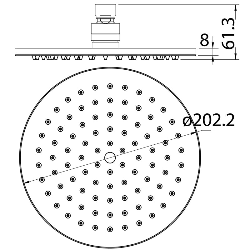 Cora Round Shower Head 200mm Gunmetal PRB1056N-GM