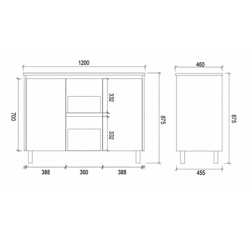Double Bowl Freestanding  Bathroom Vanity PVC1200D
