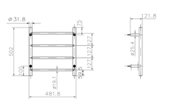 Allegra 4 Bar Heated Towel Rail JY-3340-CH