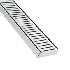 Custom Made Slimline Shower Grate Drain Brush Nickel 300-3000x100x21mm