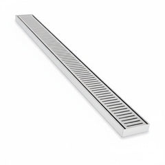 Custom Made Slimline Shower Grate Drain Brush Nickel 300-3000x100x21mm