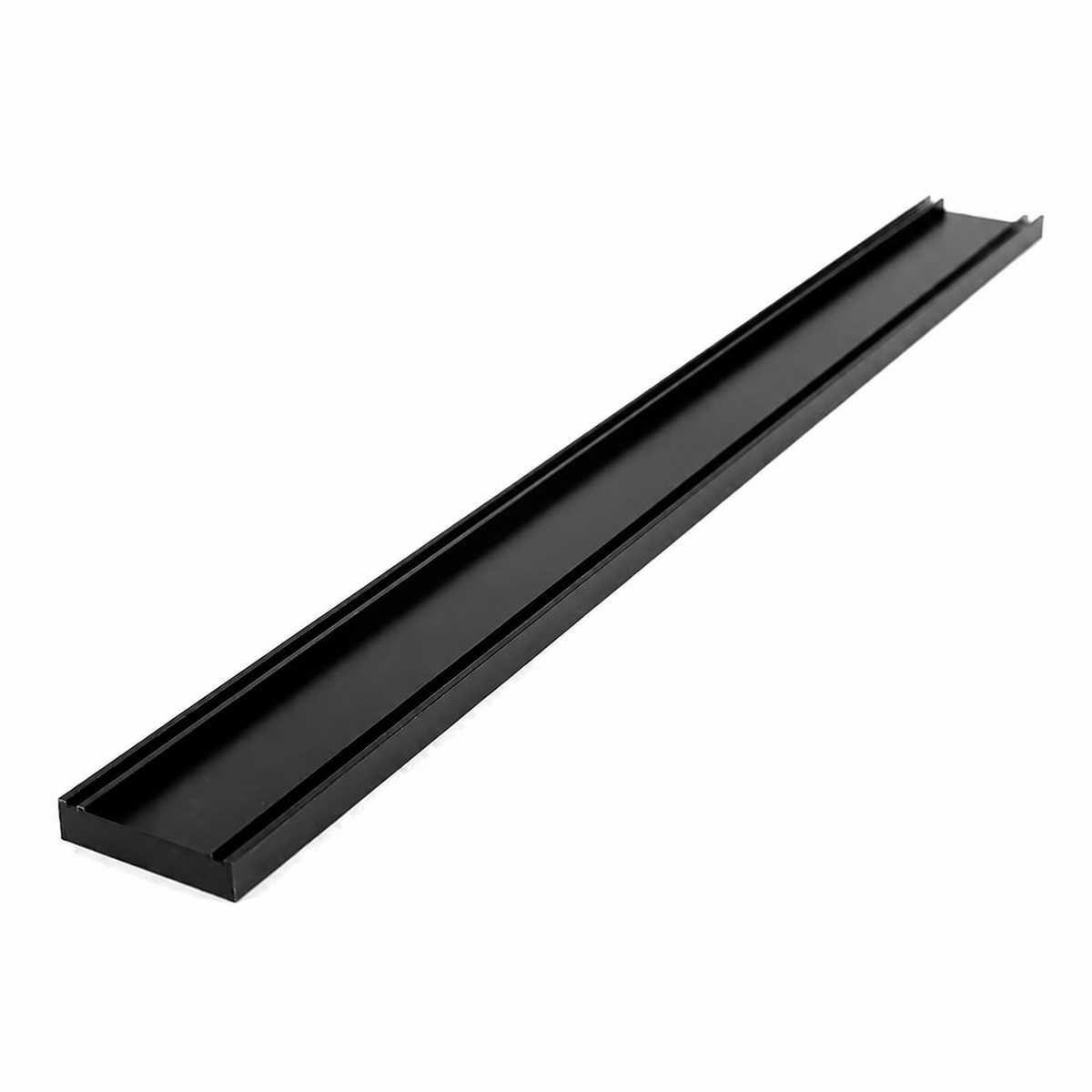 Aluminium Slimline Tile Insert Shower Drain Matt Black - Takes Tiles Up To 20mm