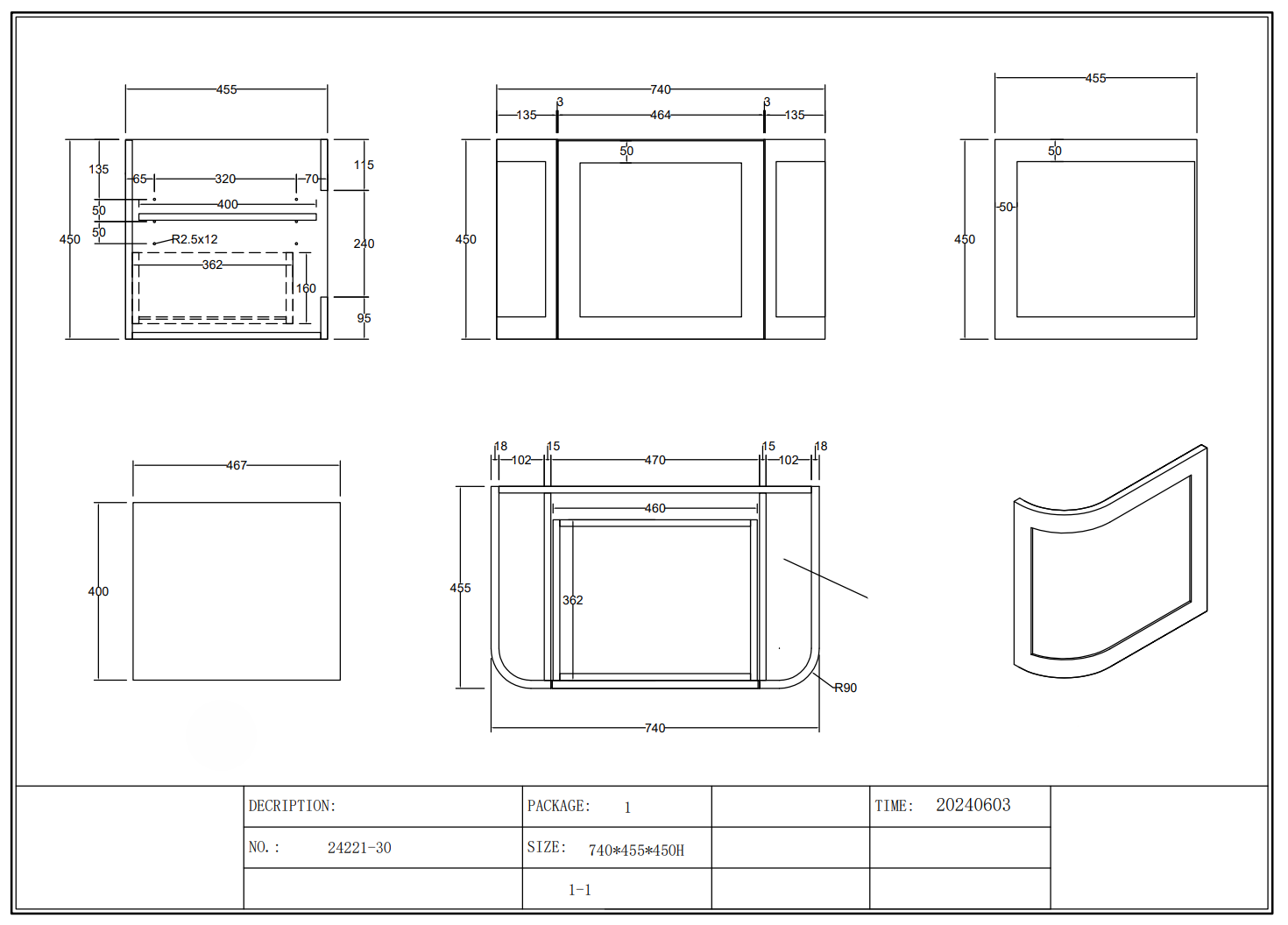 Curved Shaker Wall Hung Matt White Vanity Unit 750mm WH24221-750_MW