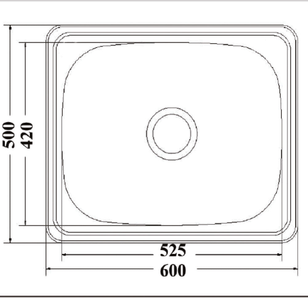 45L Laundry Sink 600 x 500mm YH236CN-NTH