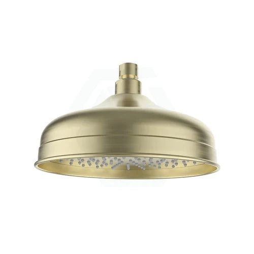 Clasico 220mm Round Brass Brushed Gold Shower Head - PRB083BG