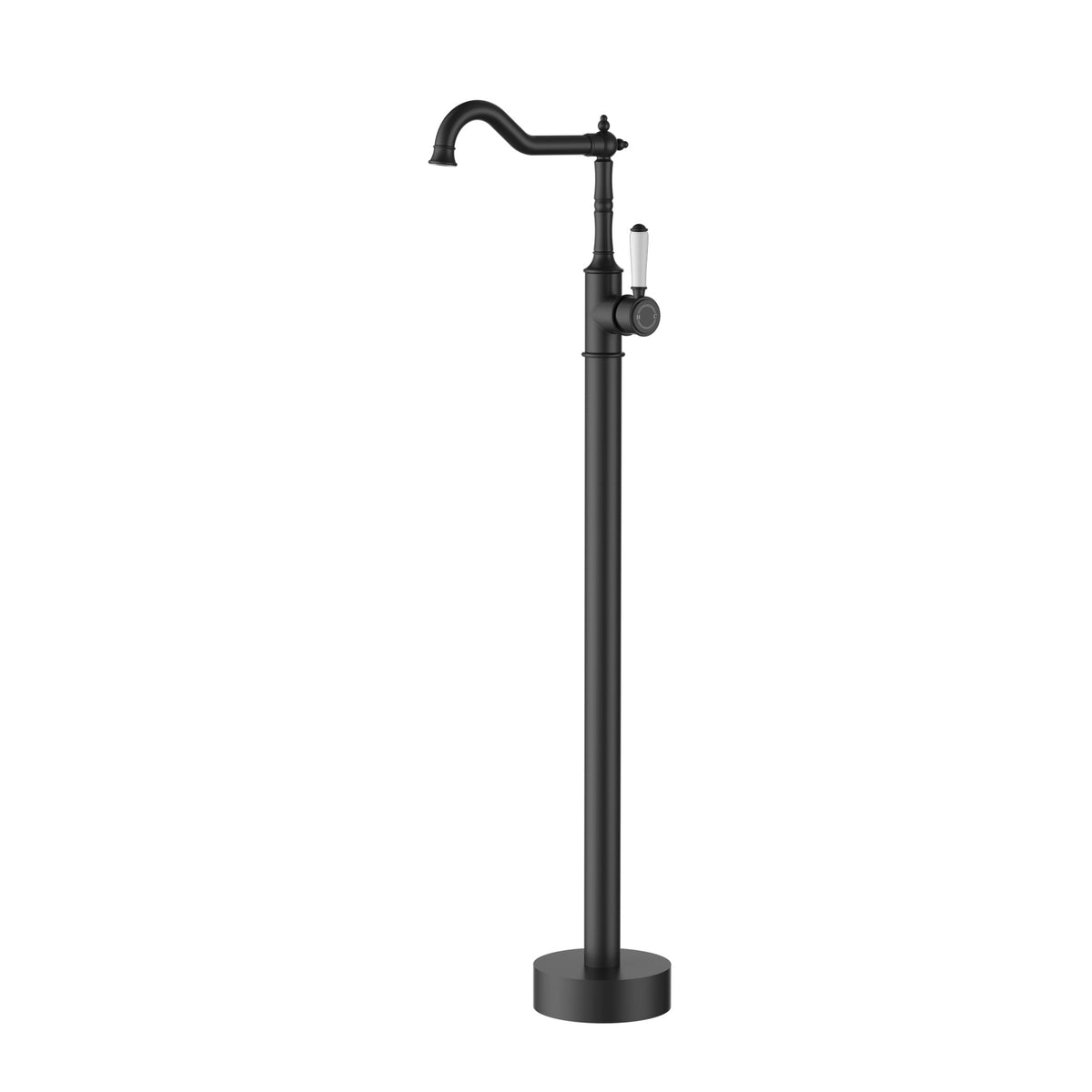 Clasico Free Standing Bath Mixer Ceramic Handle Matt Black - HYB868-701A-MB
