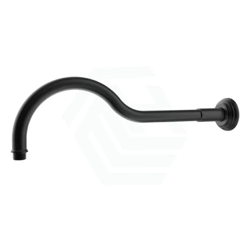 Clasico Round Matt Black Curved Shower Arm Brass - PRY018MB